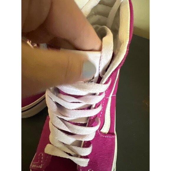 Vans Fuchsia and White High-Top Sneakers - Picture 4 of 9